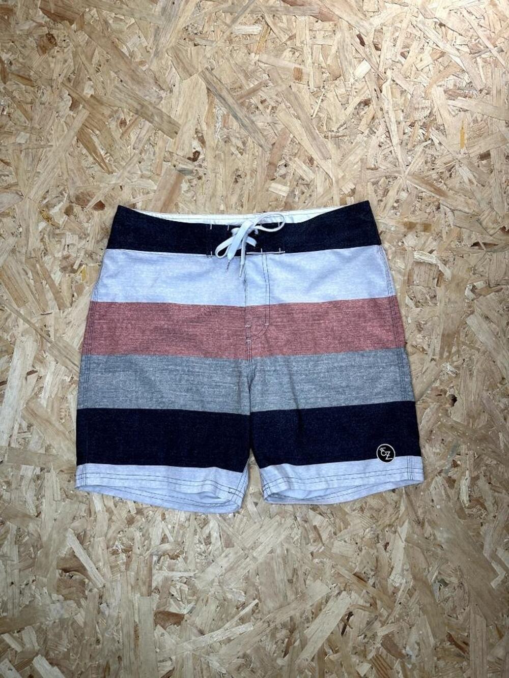 Ezekiel Board Shorts Mens 34 Striped Swim Trunks Stretch Surf Beachwear